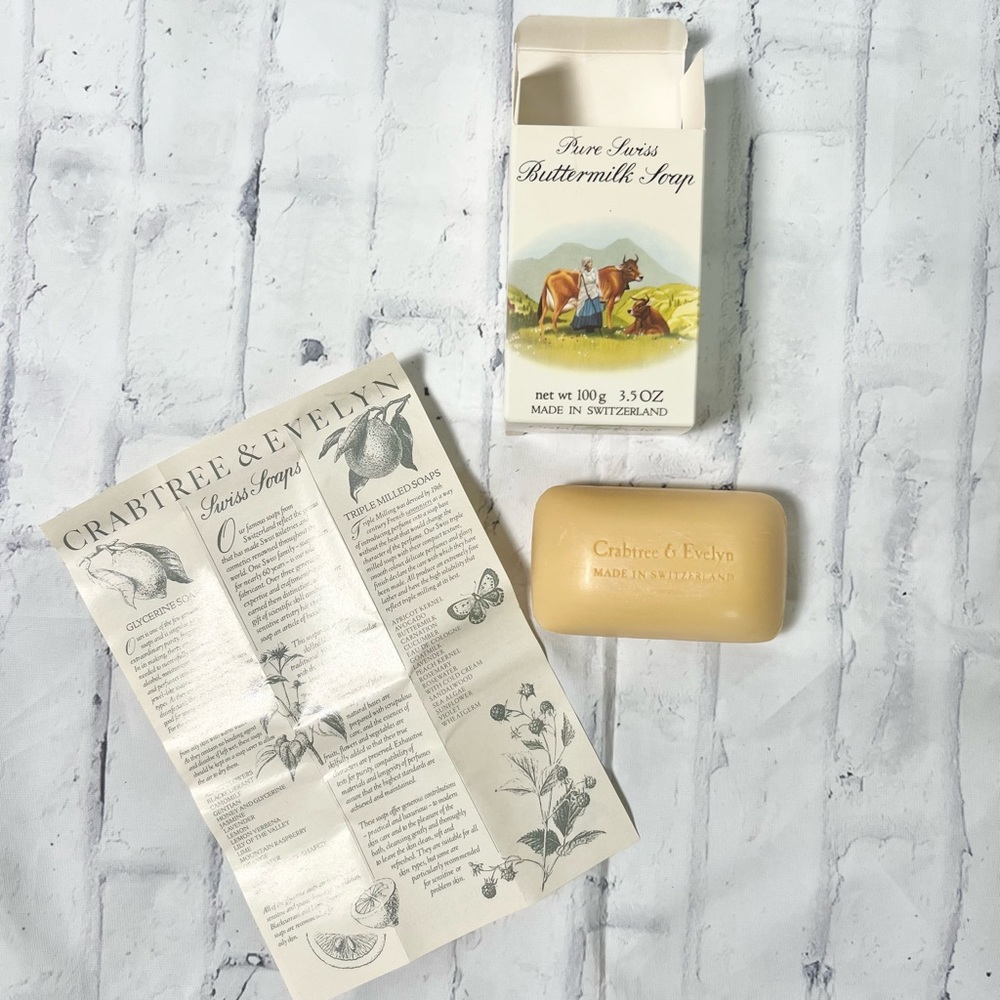 Vintage 1984 Crabtree & Evelyn Pure Swiss Buttermilk Soap 3.5oz Rare NIB